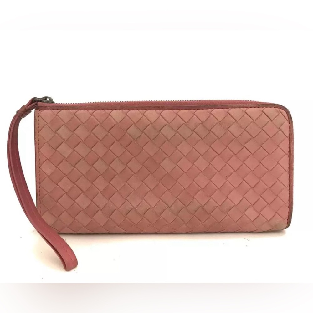 Bottega Veneta Intrecciato Lambskin Zip Around Long Wallet